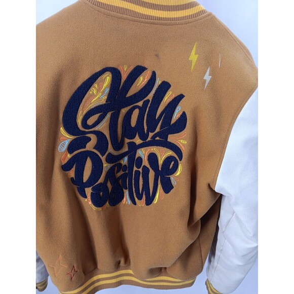 Bleecker & Mercer Jacket Men’s Medium Black Embroidered Varsity Streetwear - Picture 8 of 9